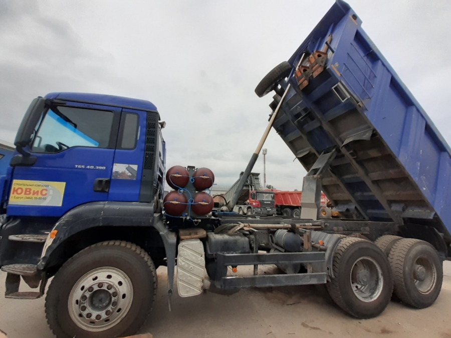 Установка ГБО газодизель на самосвал MAN TGA 6x6